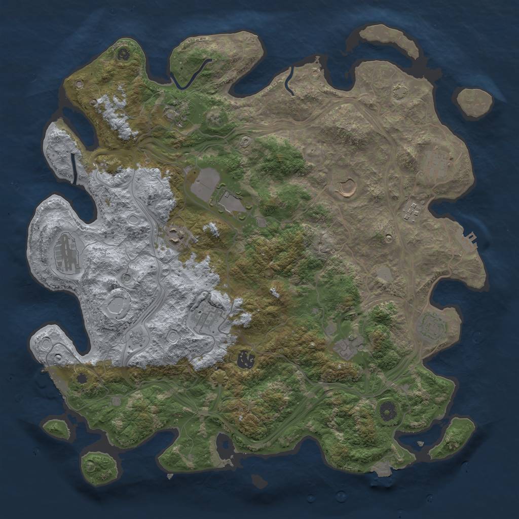 Rust Map: Procedural Map, Size: 4250, Seed: 631135762, 19 Monuments