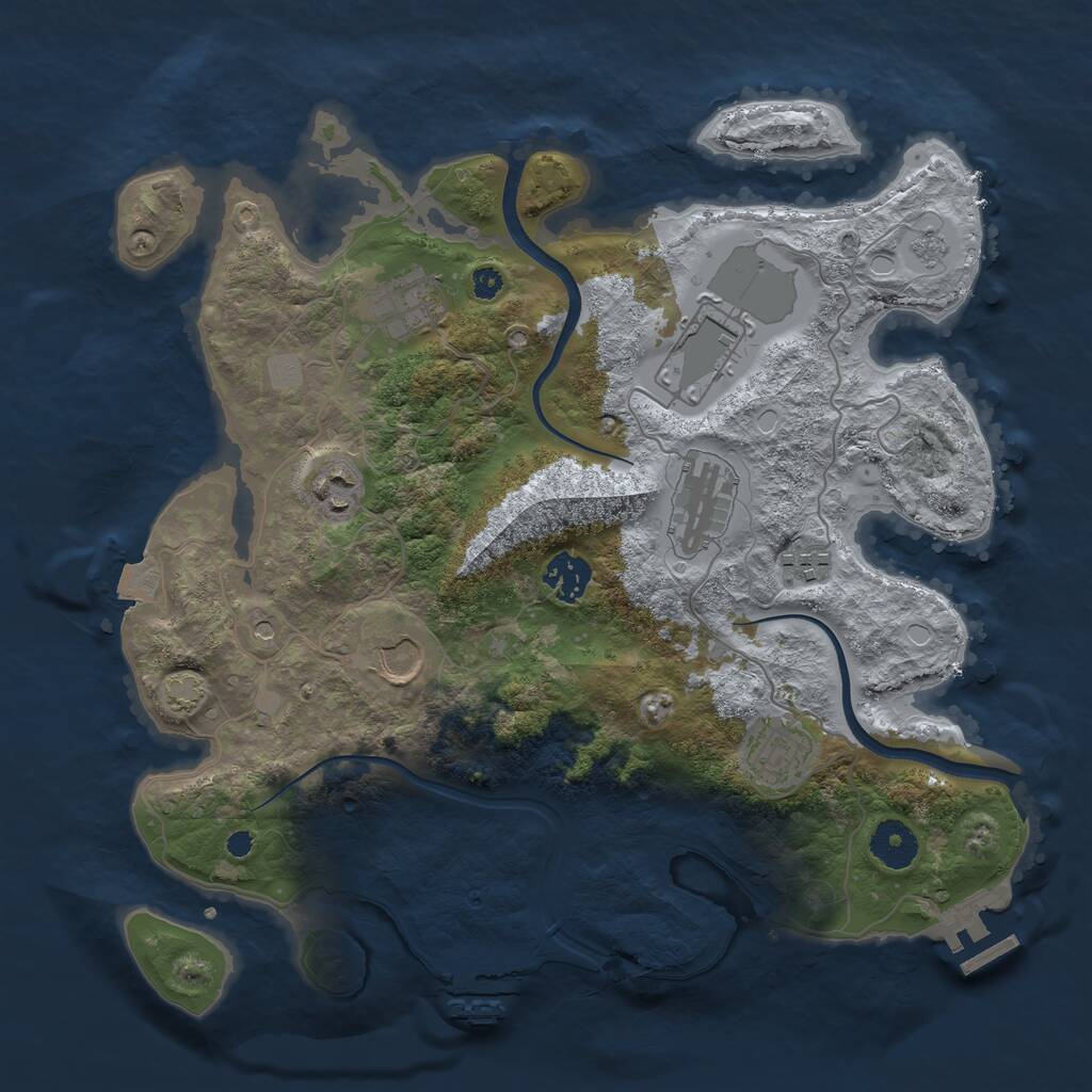 Rust Map: Procedural Map, Size: 3500, Seed: 99613, 14 Monuments