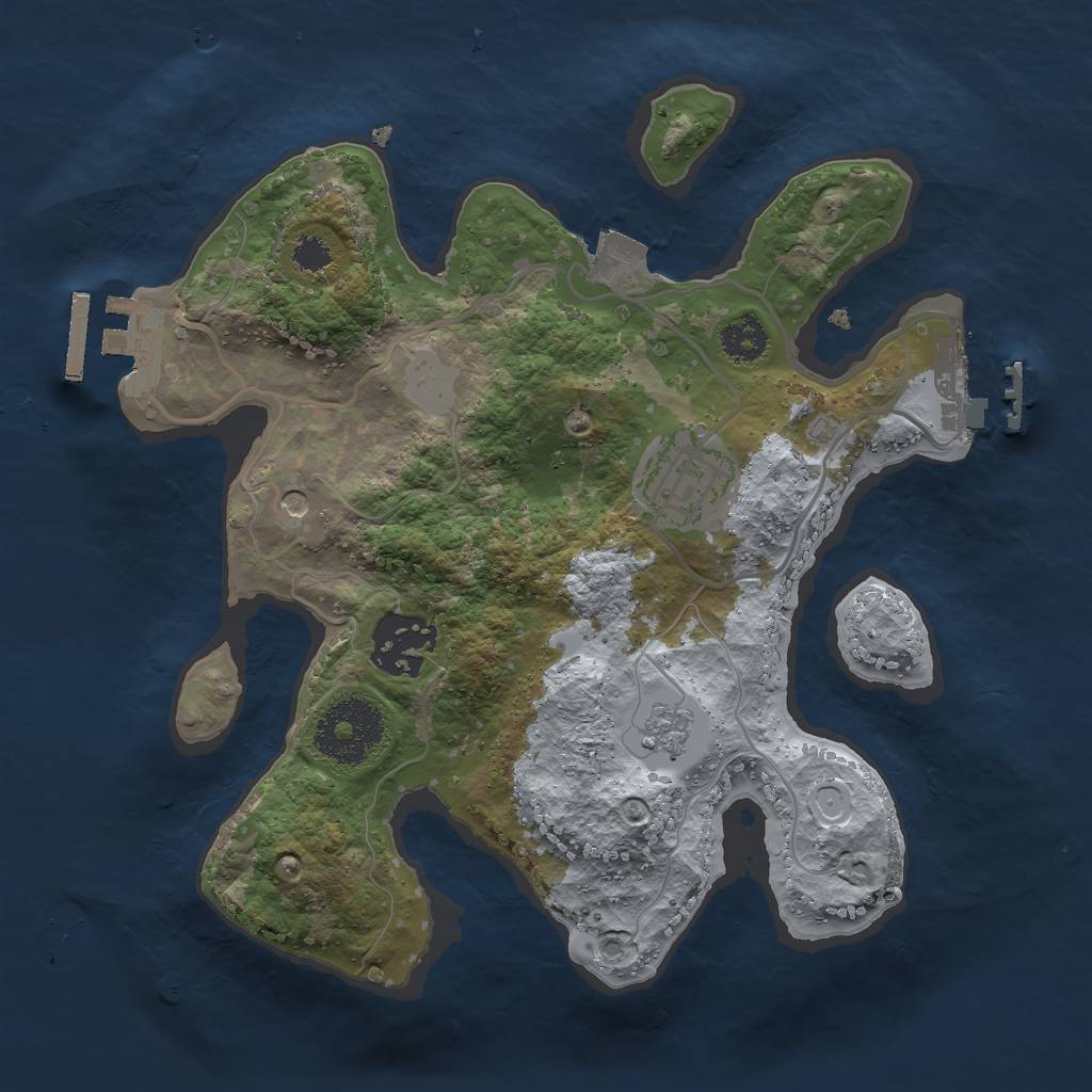 Rust Map: Procedural Map, Size: 2500, Seed: 41567, 9 Monuments