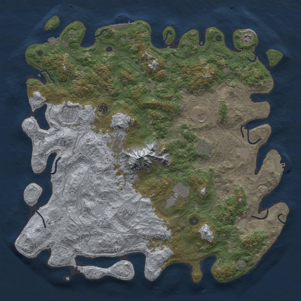 Rust Map: Procedural Map, Size: 5000, Seed: 213243895, 18 Monuments