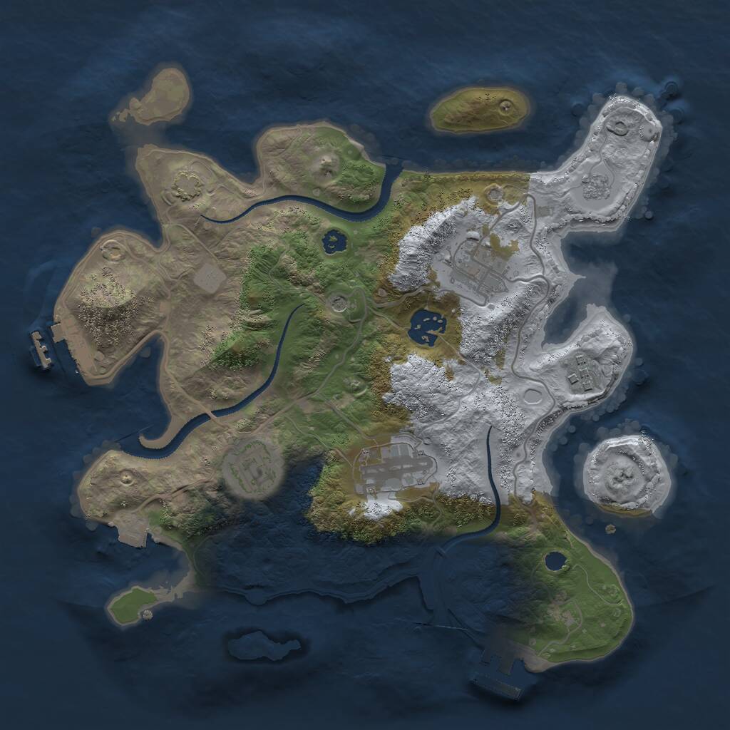 Rust Map: Procedural Map, Size: 3000, Seed: 53228200, 11 Monuments