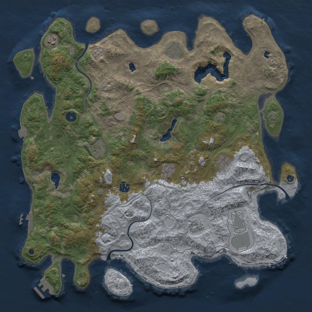 Rust Map: Procedural Map, Size: 4500, Seed: 2023, 15 Monuments