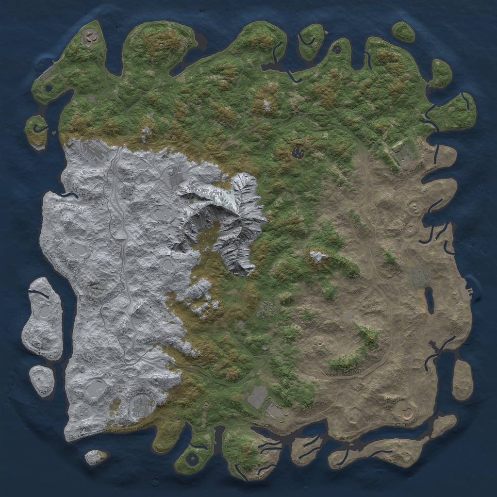 Rust Map: Procedural Map, Size: 6000, Seed: 1546620041, 18 Monuments
