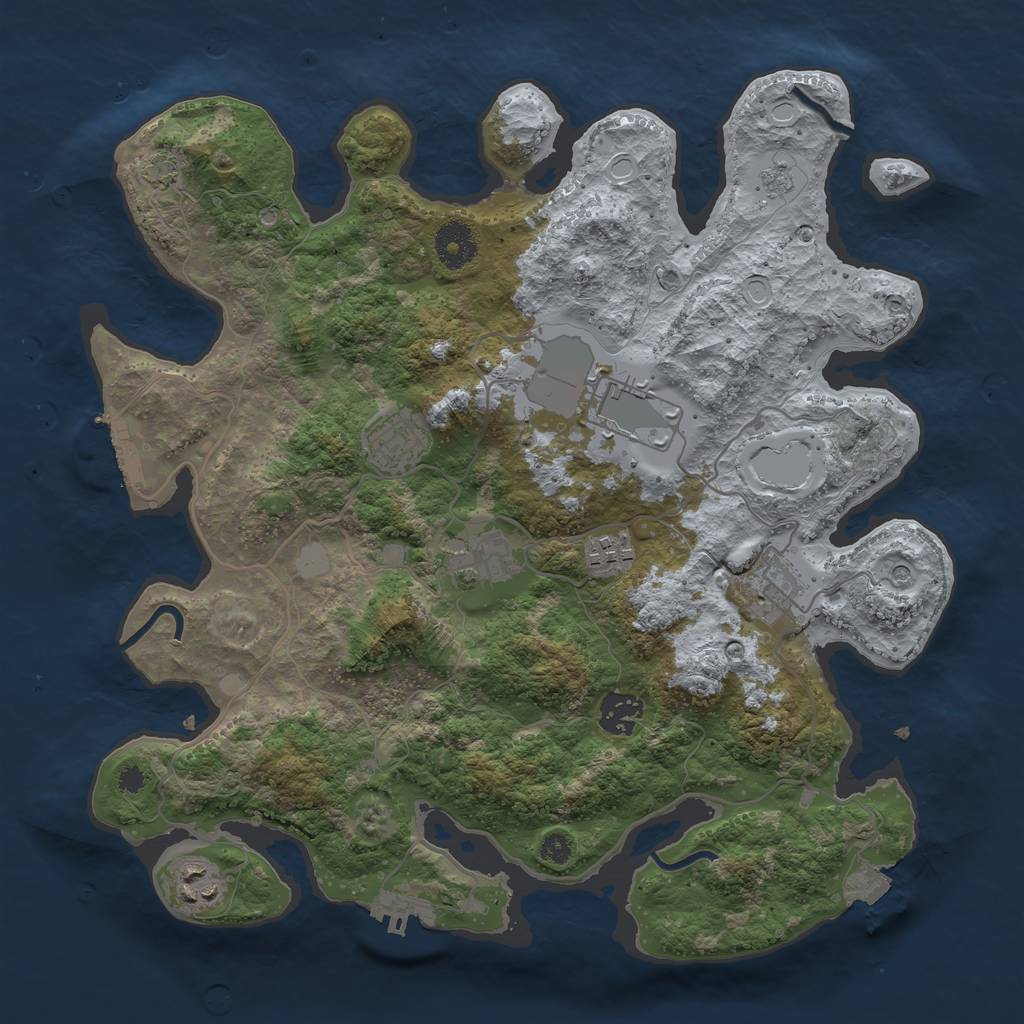 Rust Map: Procedural Map, Size: 3500, Seed: 1918915584, 15 Monuments