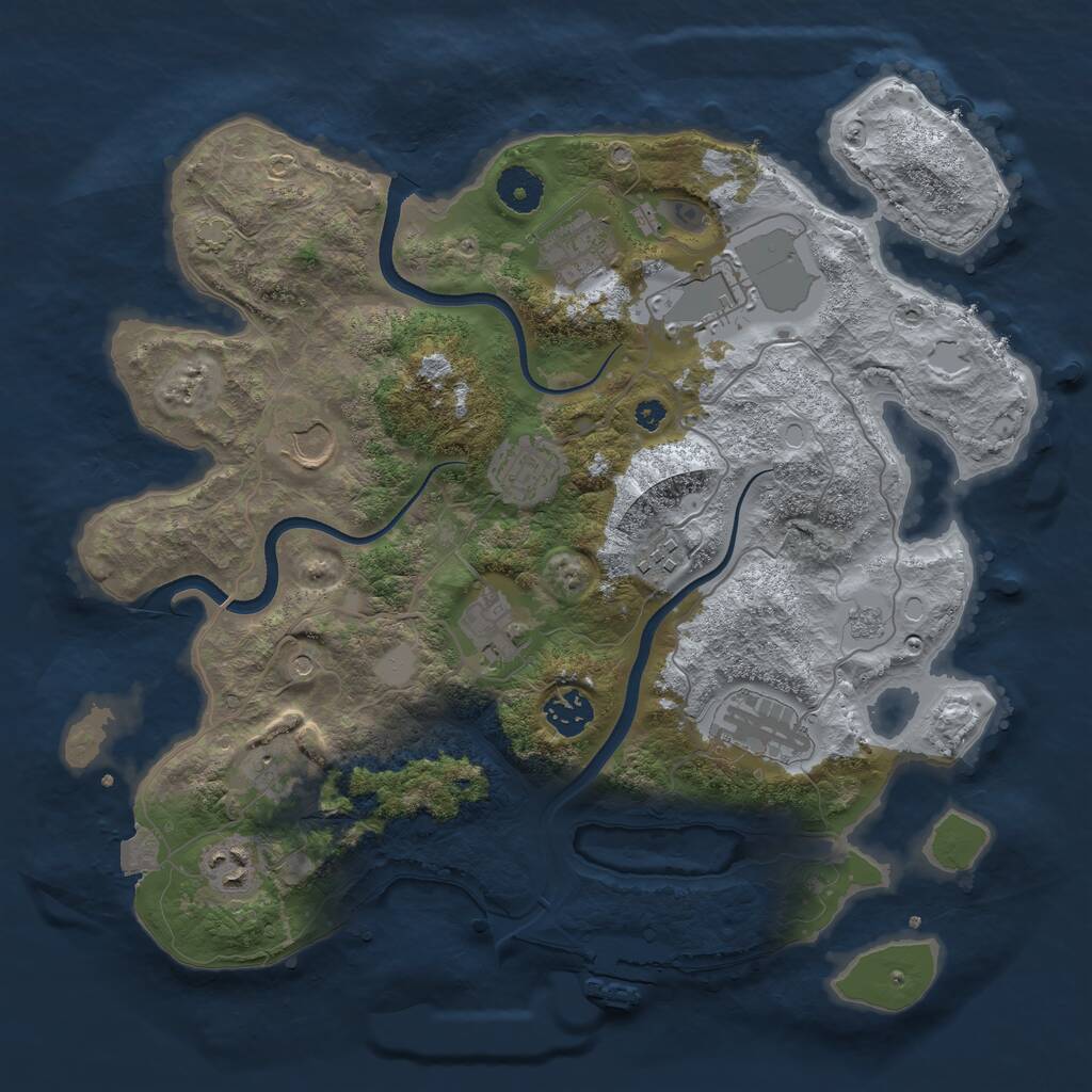 Rust Map: Procedural Map, Size: 3600, Seed: 1223787746, 15 Monuments