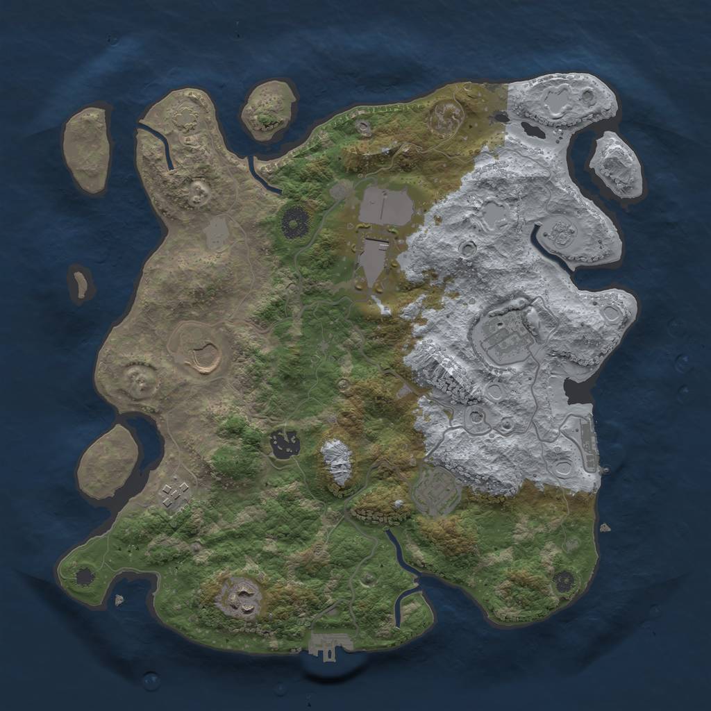 Rust Map: Procedural Map, Size: 3500, Seed: 67383630, 15 Monuments