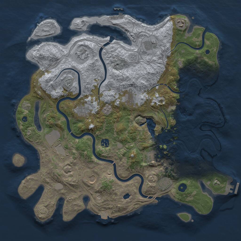 Rust Map: Procedural Map, Size: 4250, Seed: 1042083823, 17 Monuments