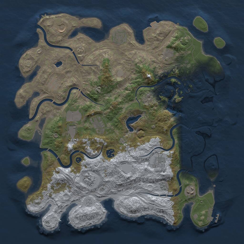 Rust Map: Procedural Map, Size: 4250, Seed: 1440891901, 17 Monuments