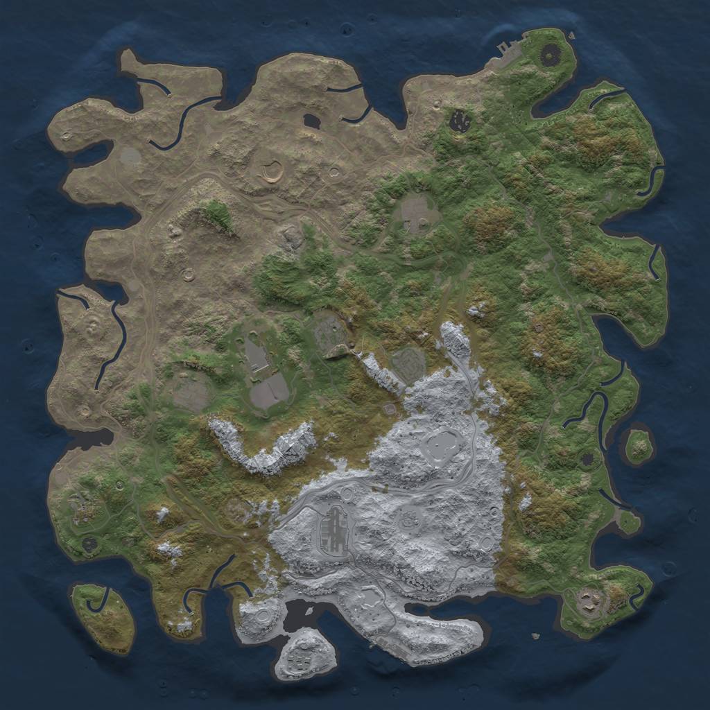 Rust Map: Procedural Map, Size: 4800, Seed: 883862161, 18 Monuments