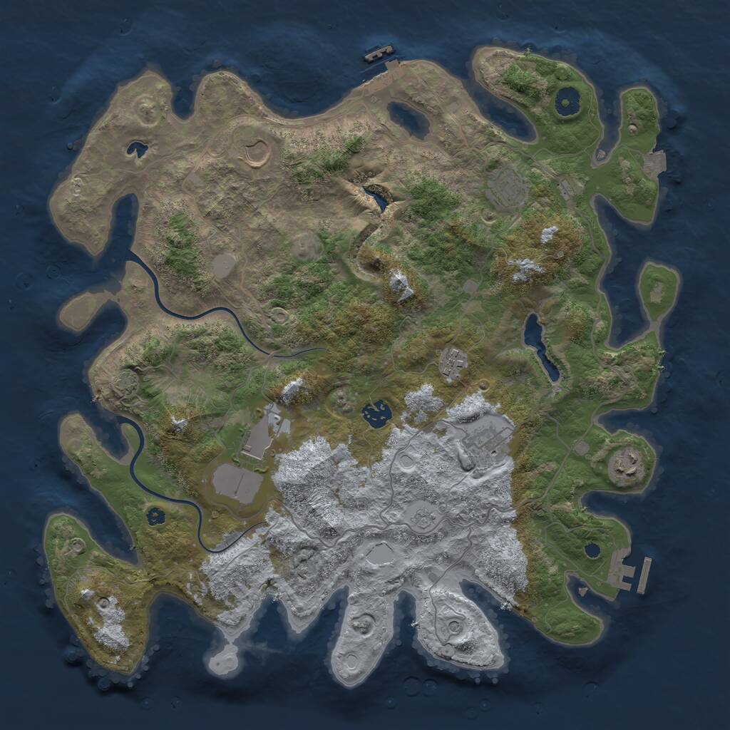 Rust Map: Procedural Map, Size: 4000, Seed: 785450793, 13 Monuments