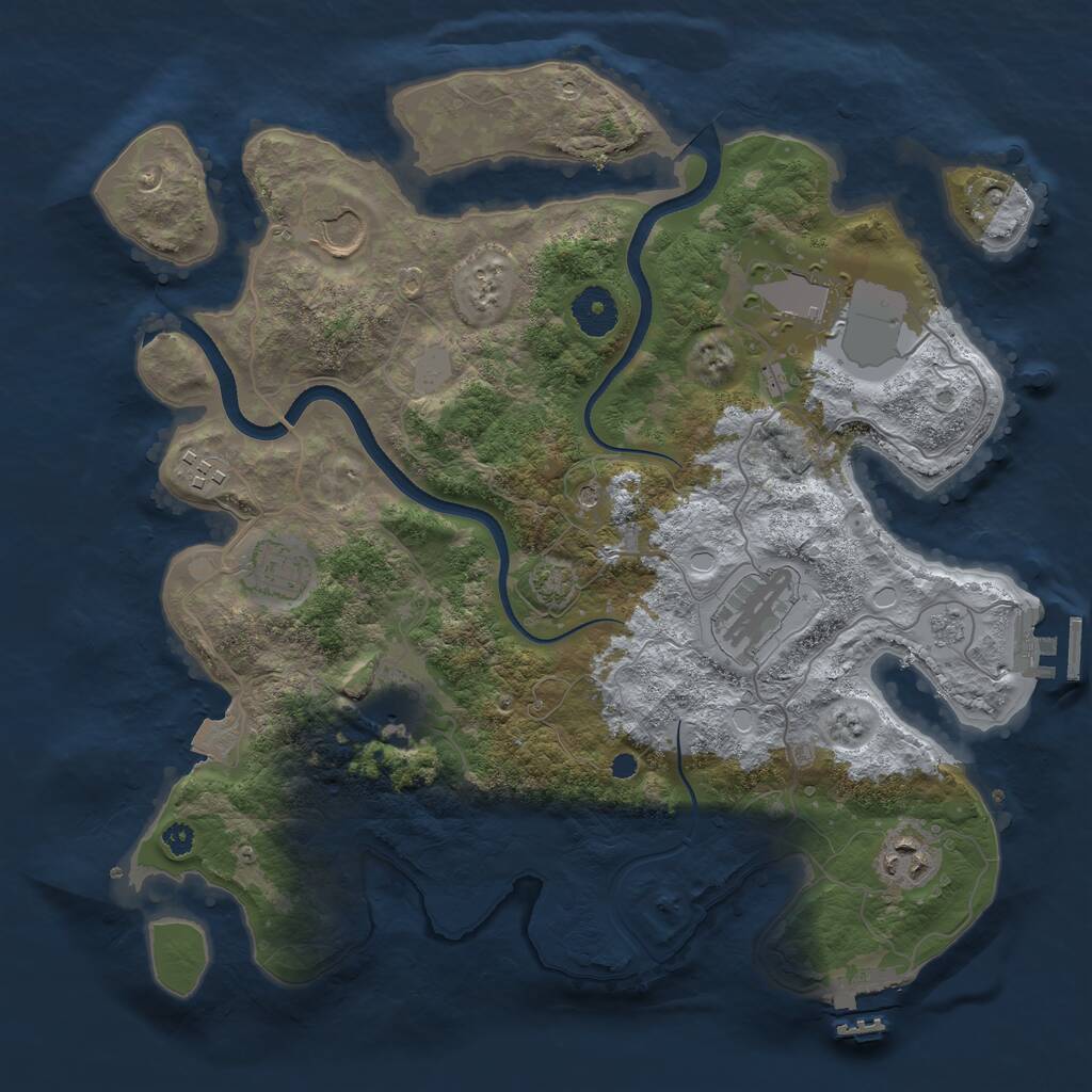Rust Map: Procedural Map, Size: 3500, Seed: 20808083, 13 Monuments