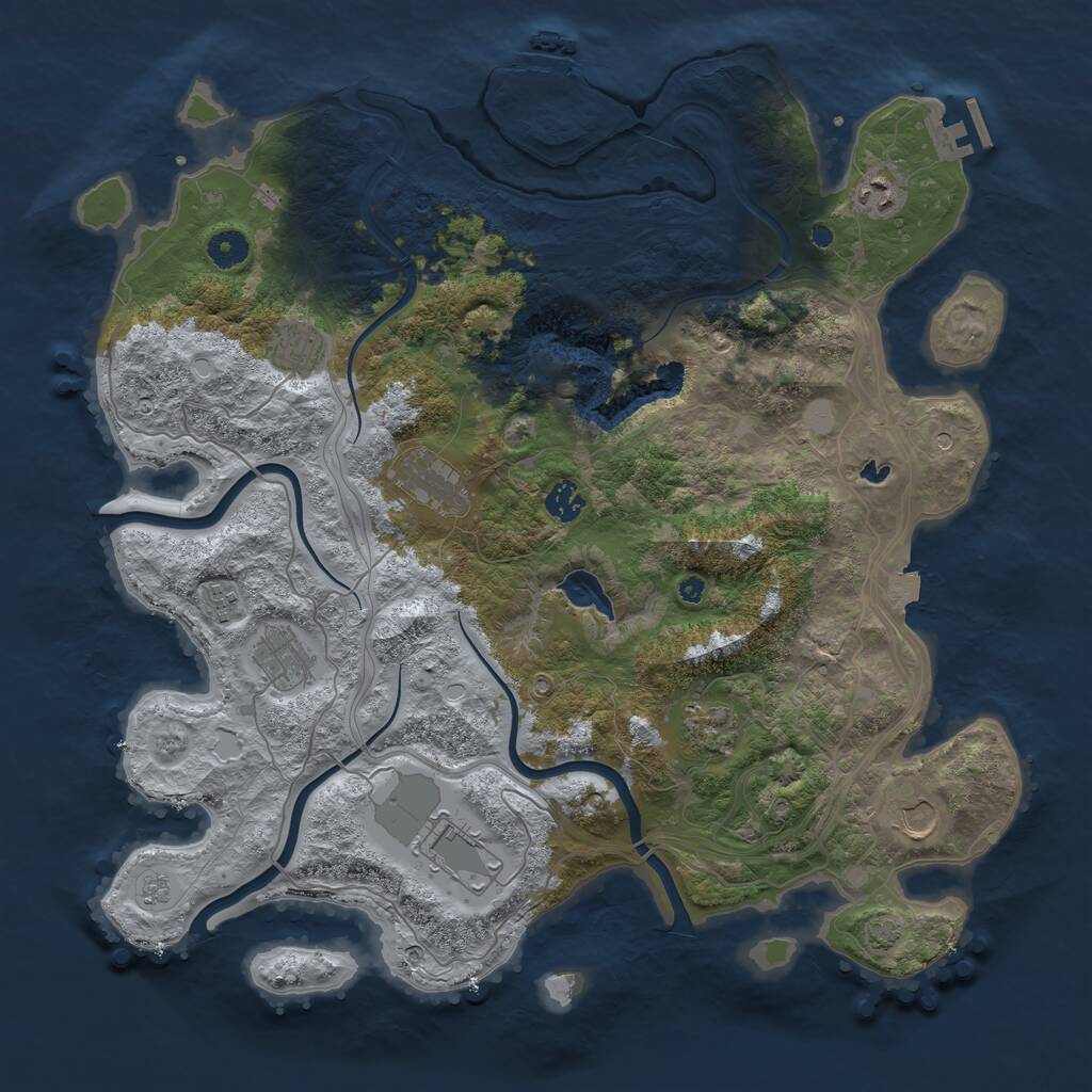 Rust Map: Procedural Map, Size: 4250, Seed: 1439248403, 15 Monuments