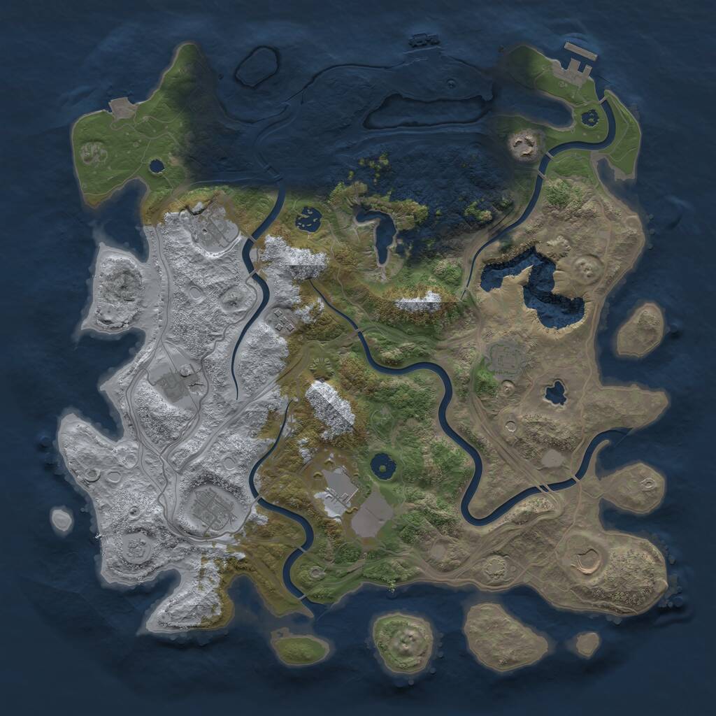 Rust Map: Procedural Map, Size: 4250, Seed: 106203635, 15 Monuments