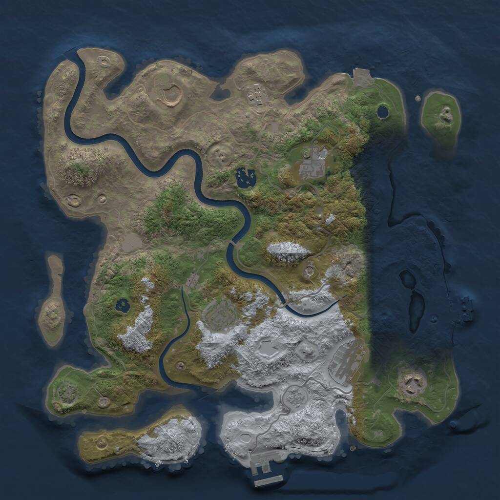 Rust Map: Procedural Map, Size: 3500, Seed: 48022812, 13 Monuments
