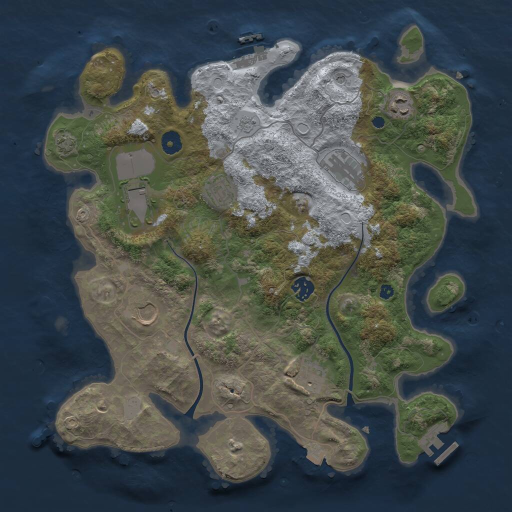 Rust Map: Procedural Map, Size: 3500, Seed: 97894646, 13 Monuments