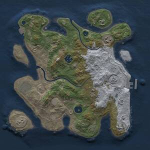Thumbnail Rust Map: Procedural Map, Size: 3000, Seed: 729733174, 9 Monuments