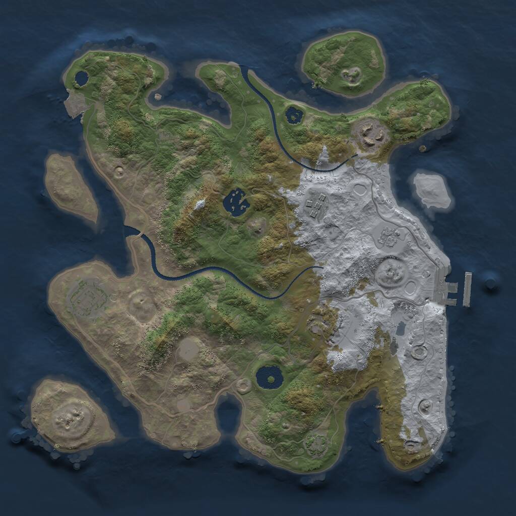 Rust Map: Procedural Map, Size: 3000, Seed: 729733174, 9 Monuments
