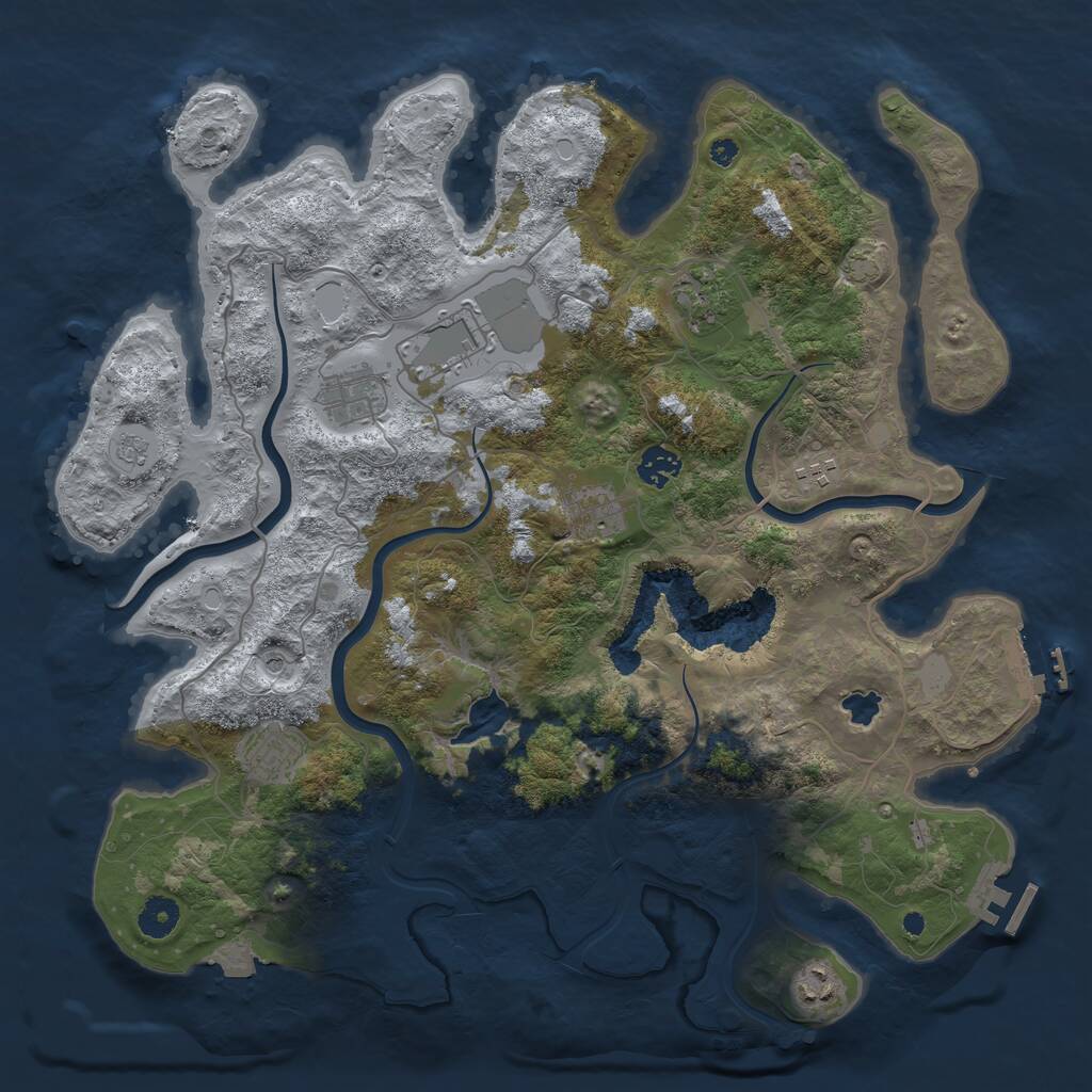 Rust Map: Procedural Map, Size: 4000, Seed: 474580249, 14 Monuments
