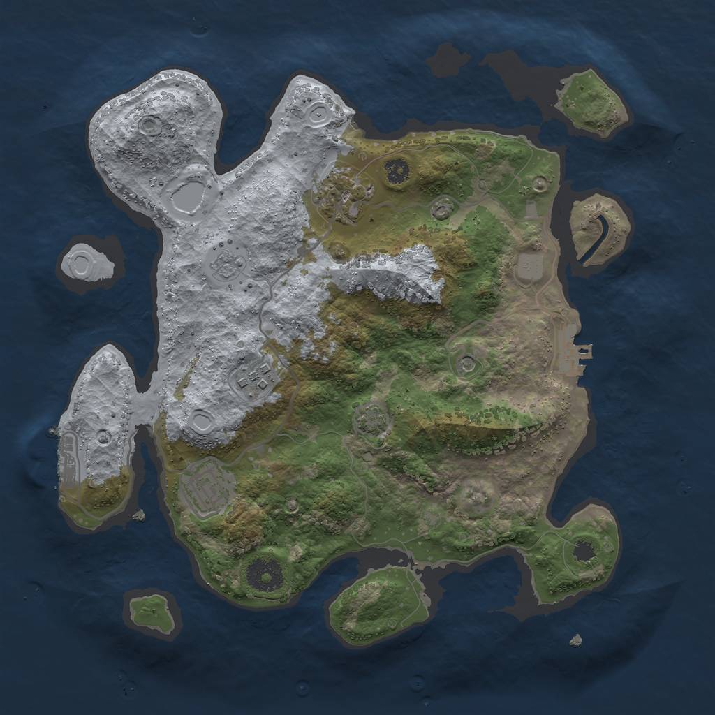 Rust Map: Procedural Map, Size: 3000, Seed: 1627131236, 11 Monuments