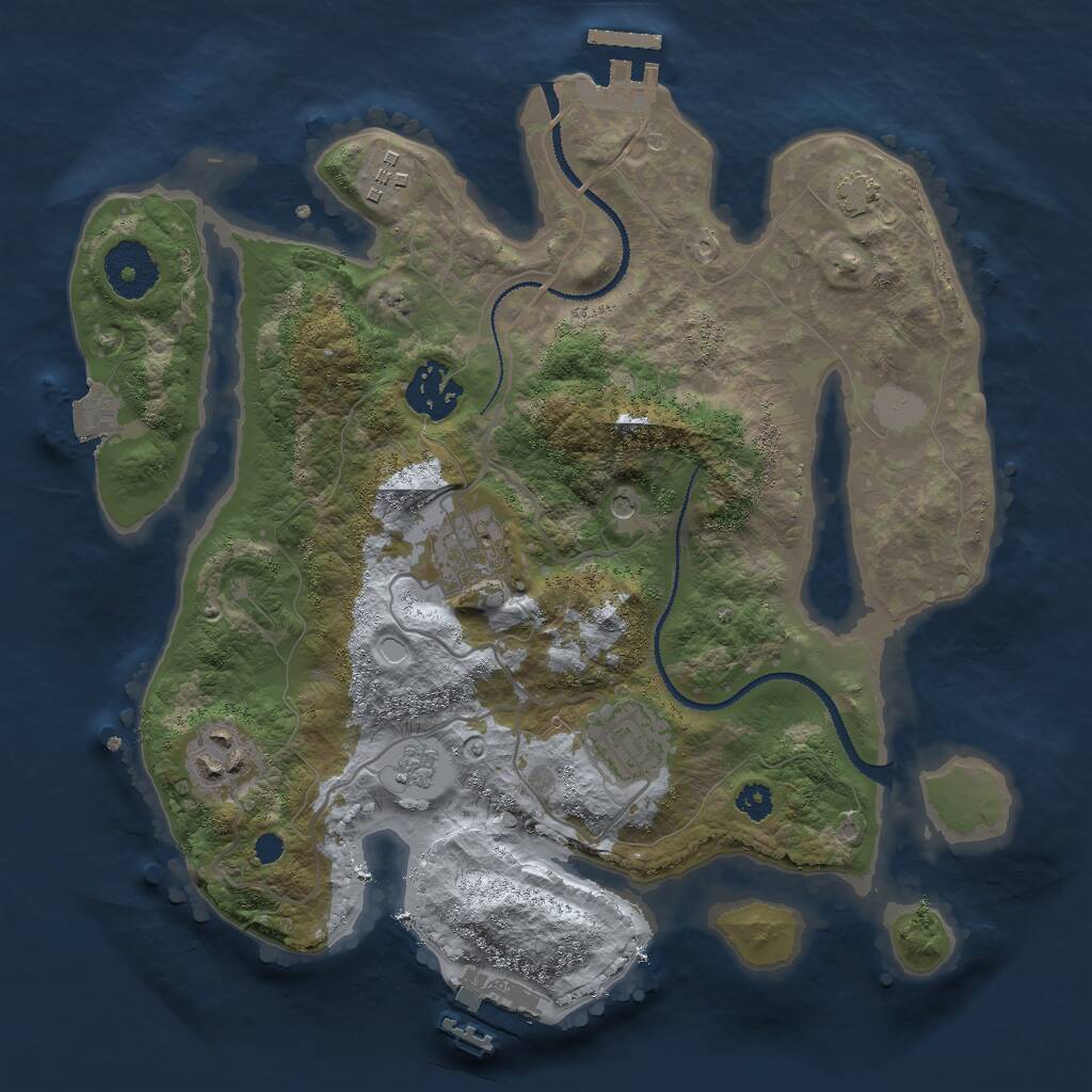 Rust Map: Procedural Map, Size: 3000, Seed: 25647, 11 Monuments