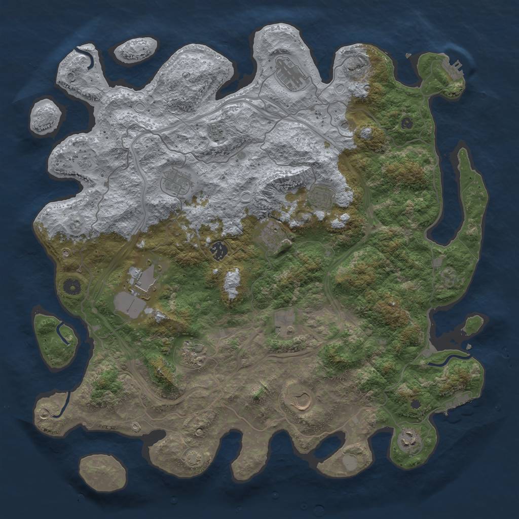 Rust Map: Procedural Map, Size: 4500, Seed: 336441323, 19 Monuments