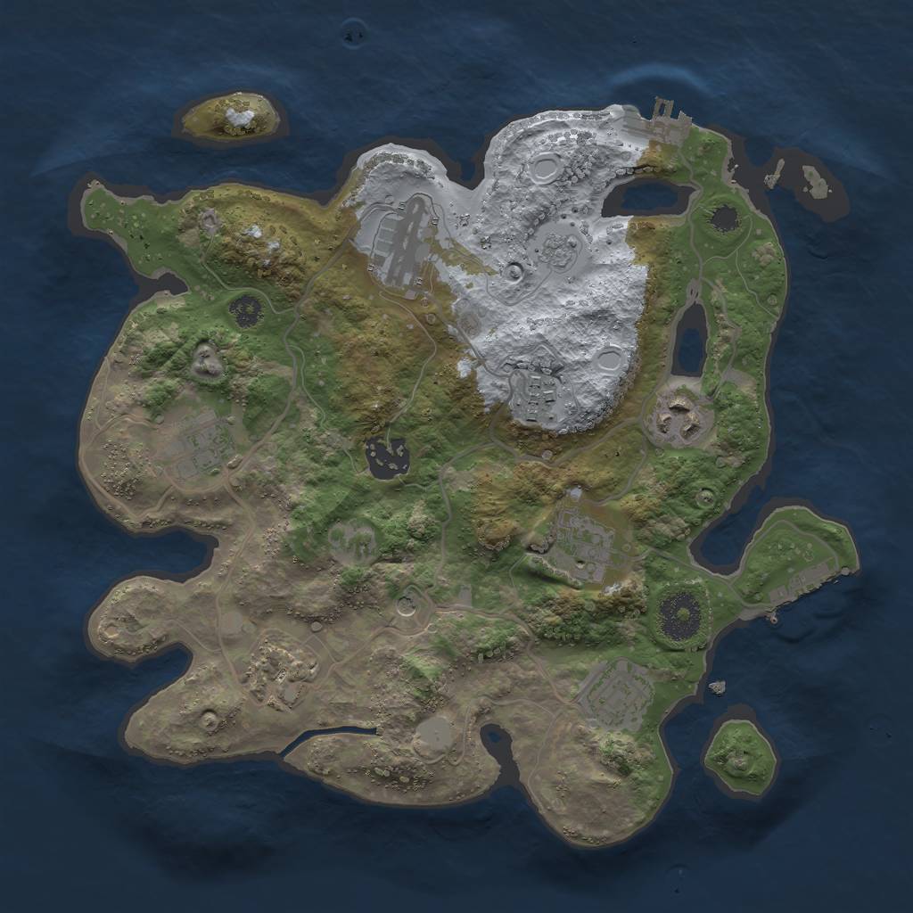 Rust Map: Procedural Map, Size: 3000, Seed: 281331747, 15 Monuments