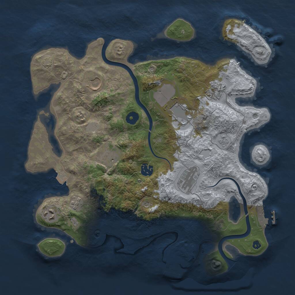 Rust Map: Procedural Map, Size: 3500, Seed: 61522889, 14 Monuments