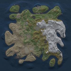 Thumbnail Rust Map: Procedural Map, Size: 3500, Seed: 2071918401, 15 Monuments