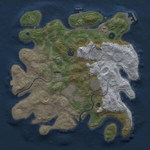 Thumbnail Rust Map: Procedural Map, Size: 3500, Seed: 2071918401, 13 Monuments