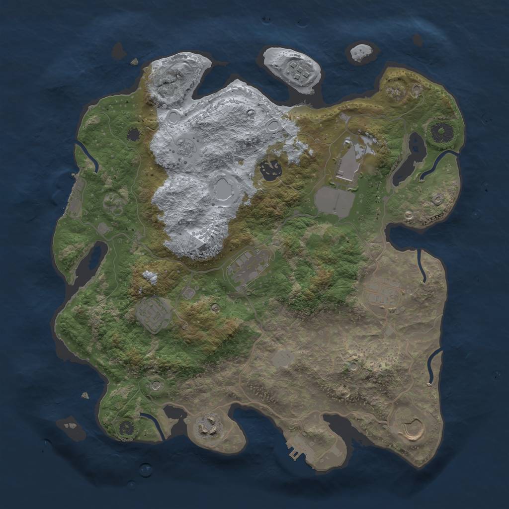Rust Map: Procedural Map, Size: 3500, Seed: 81164123, 15 Monuments