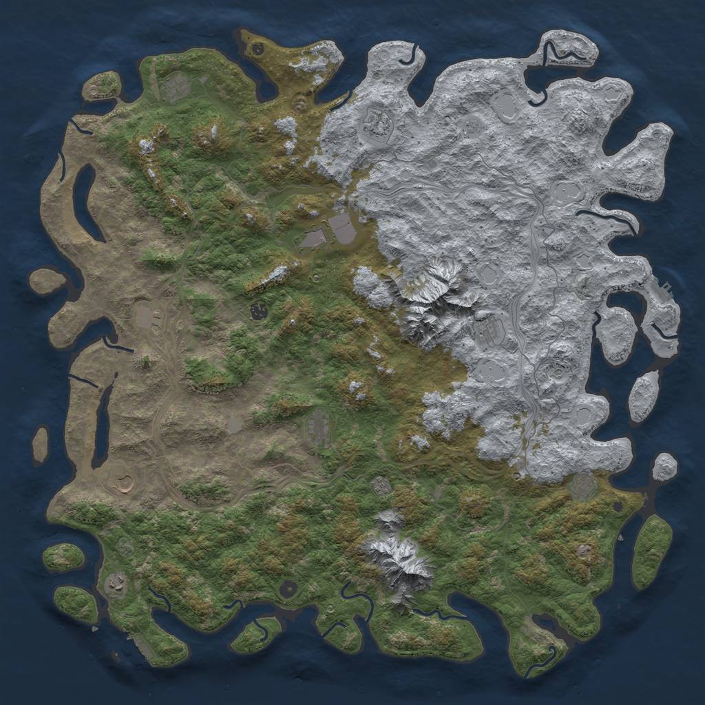 Rust Map: Procedural Map, Size: 6000, Seed: 790197, 18 Monuments