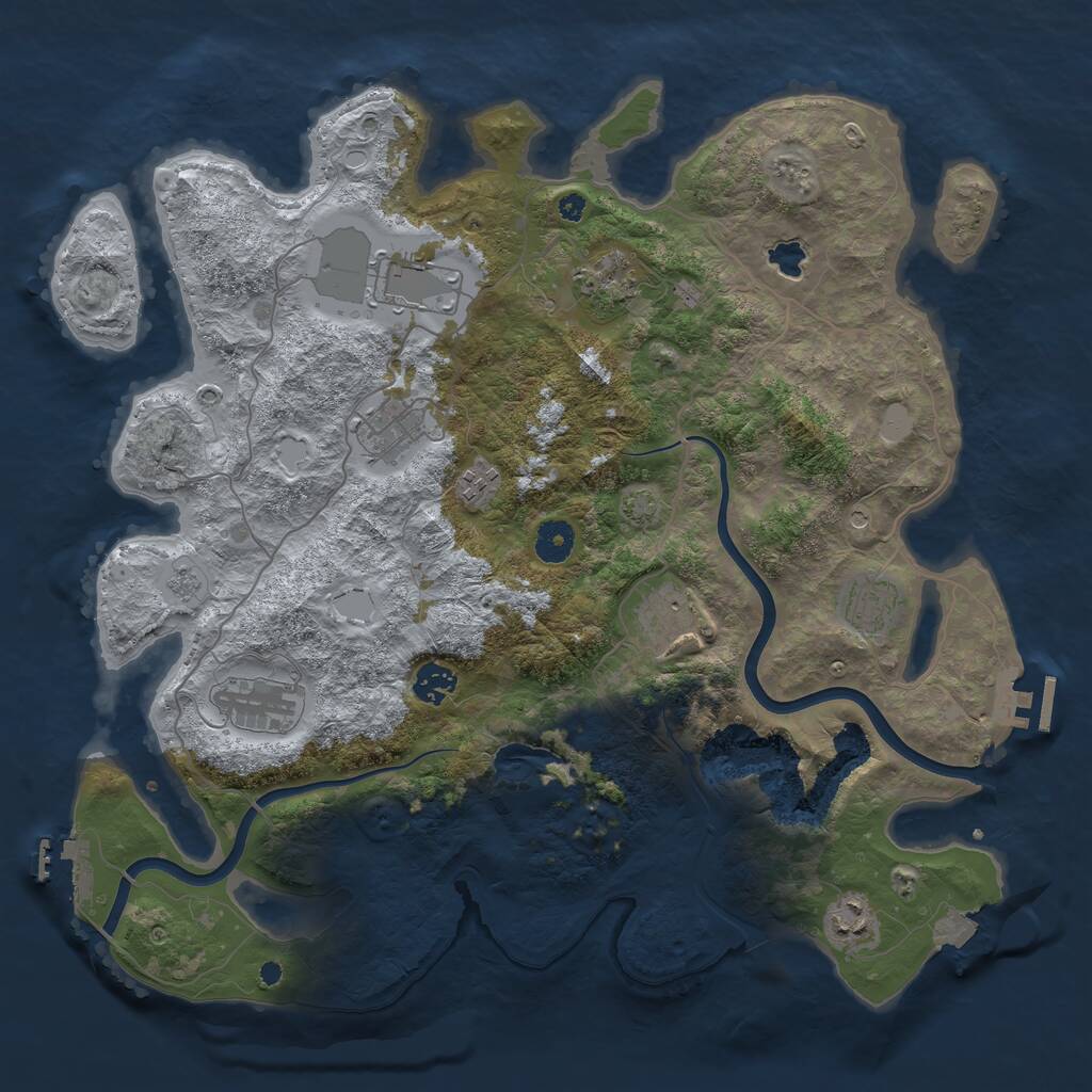 Rust Map: Procedural Map, Size: 4000, Seed: 1024025343, 15 Monuments