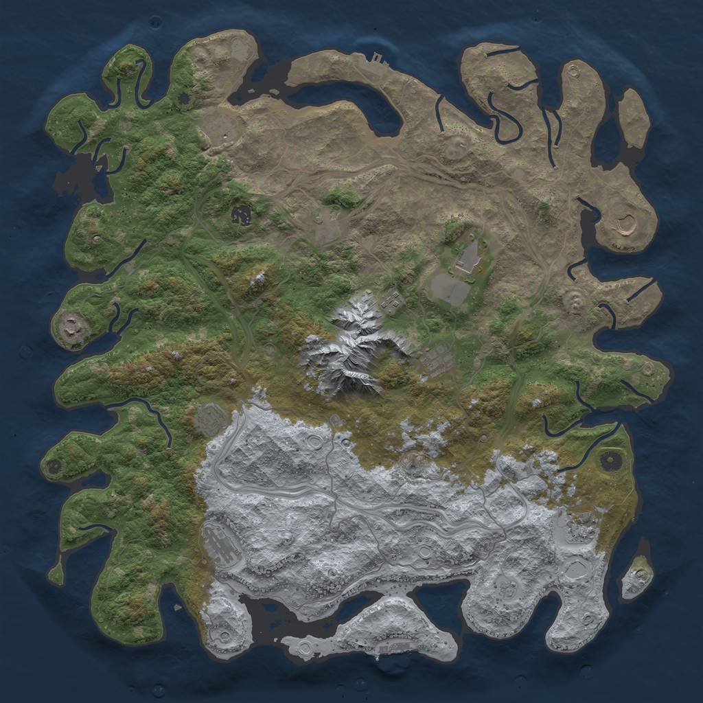 Rust Map: Procedural Map, Size: 5000, Seed: 114686516, 18 Monuments