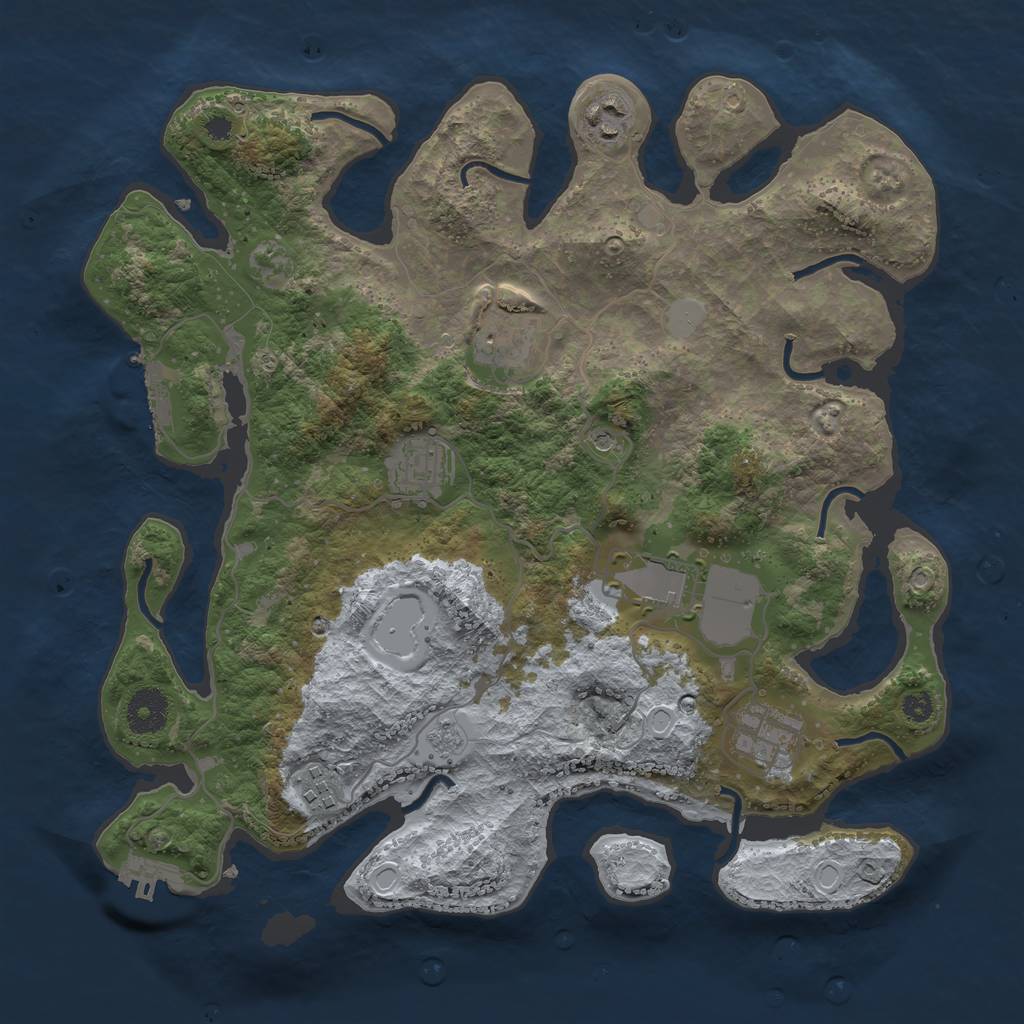 Rust Map: Procedural Map, Size: 3500, Seed: 8726866, 13 Monuments