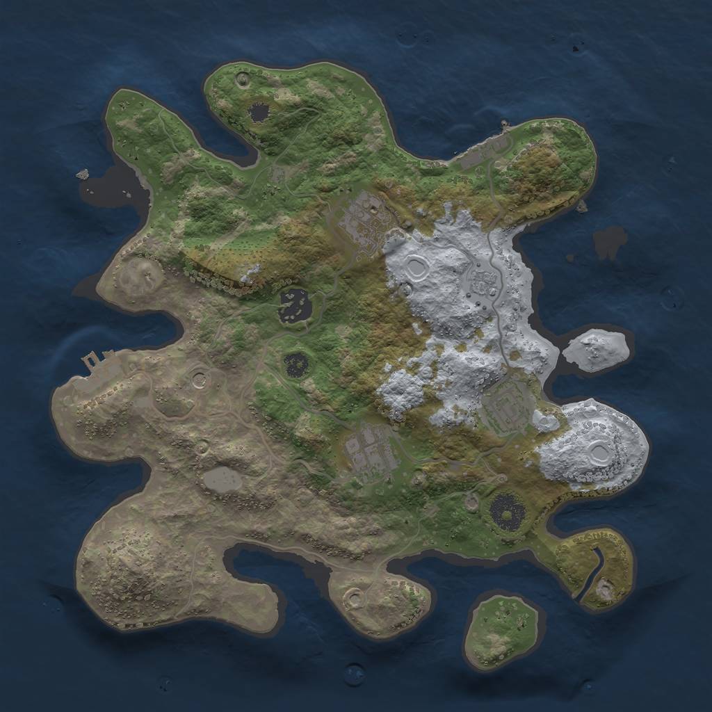 Rust Map: Procedural Map, Size: 3000, Seed: 55089, 11 Monuments