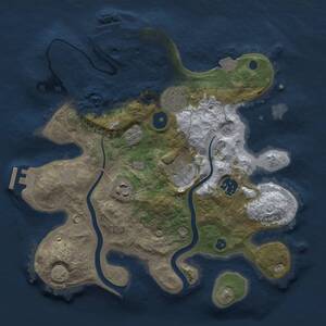 Thumbnail Rust Map: Procedural Map, Size: 3000, Seed: 55089, 10 Monuments