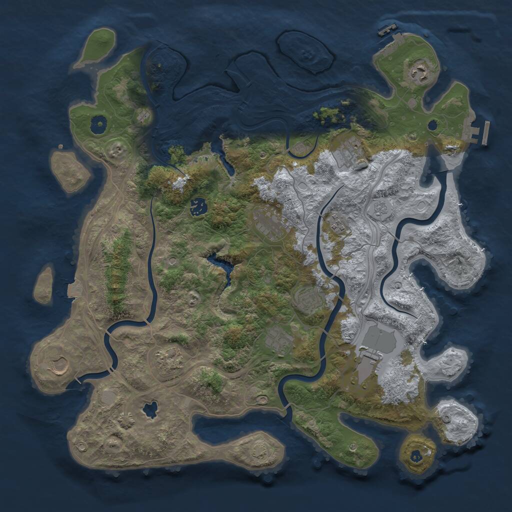 Rust Map: Procedural Map, Size: 4250, Seed: 1763548142, 16 Monuments