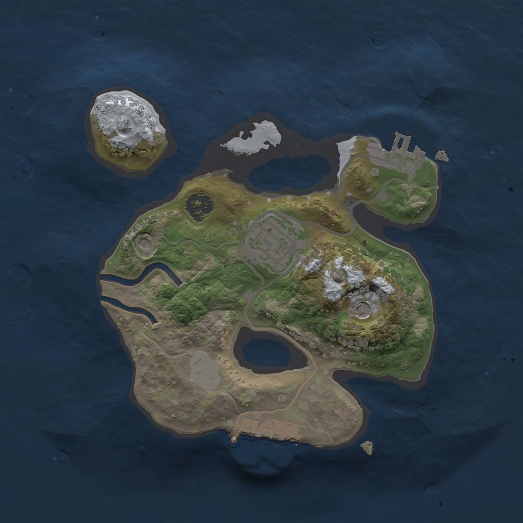 Rust Map: Procedural Map, Size: 2000, Seed: 5876, 9 Monuments