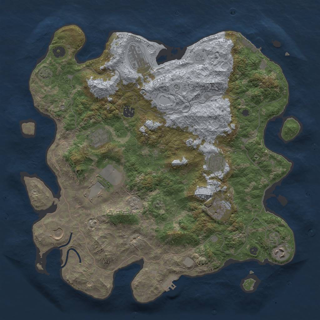 Rust Map: Procedural Map, Size: 4000, Seed: 5812, 17 Monuments