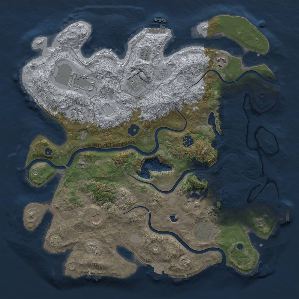Rust Map: Procedural Map, Size: 4000, Seed: 459007993, 15 Monuments