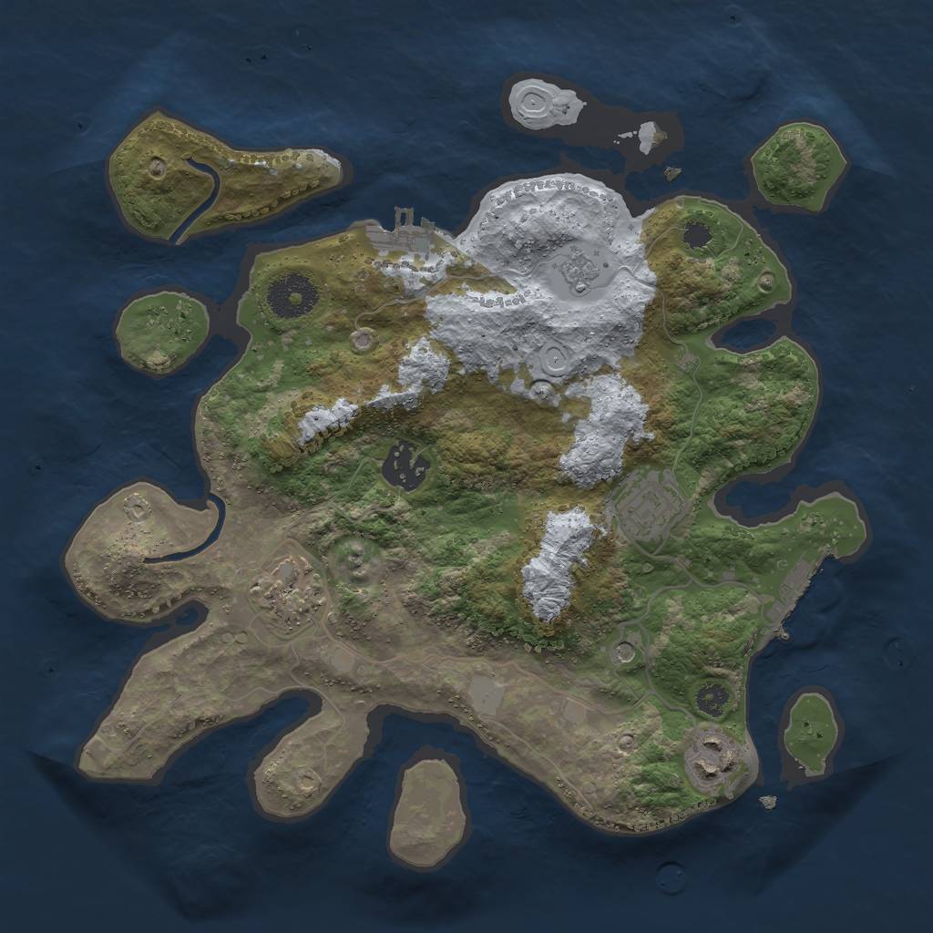 Rust Map: Procedural Map, Size: 3000, Seed: 1551906405, 11 Monuments