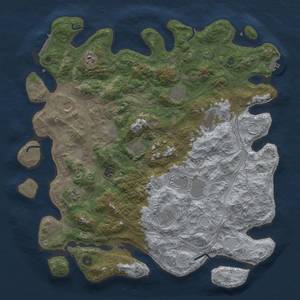 Thumbnail Rust Map: Procedural Map, Size: 4500, Seed: 1205959208, 18 Monuments