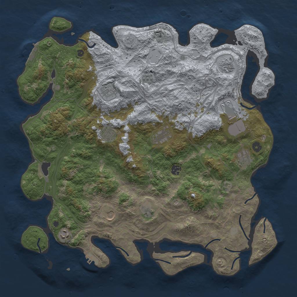 Rust Map: Procedural Map, Size: 4500, Seed: 1815272196, 18 Monuments