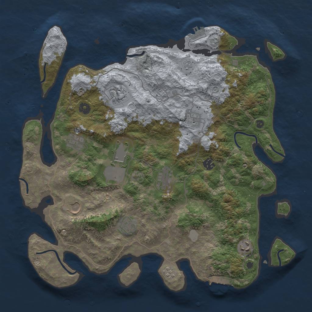 Rust Map: Procedural Map, Size: 4000, Seed: 169775953, 17 Monuments