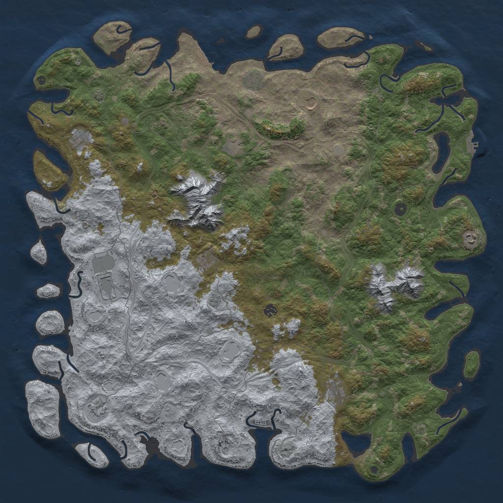 Rust Map: Procedural Map, Size: 6000, Seed: 10627, 19 Monuments
