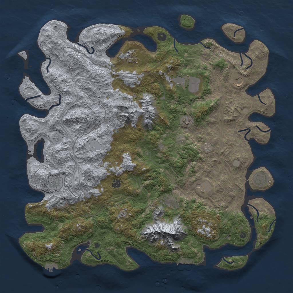 Rust Map: Procedural Map, Size: 5000, Seed: 652340953, 17 Monuments