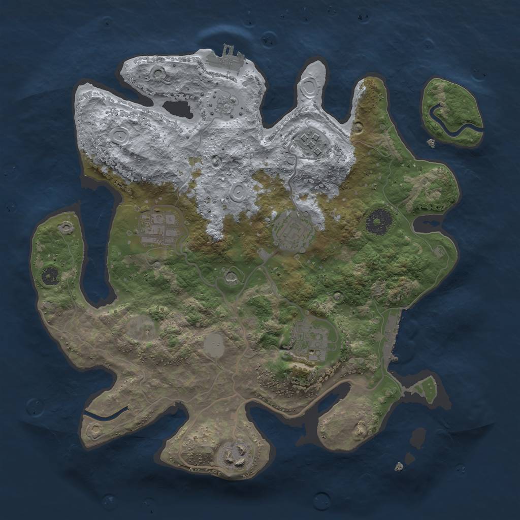 Rust Map: Procedural Map, Size: 3000, Seed: 30878, 12 Monuments