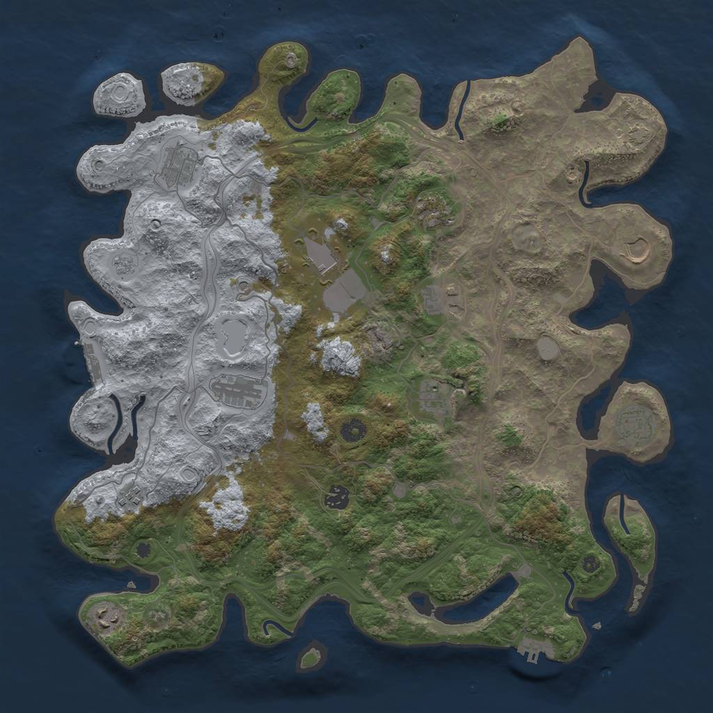 Rust Map: Procedural Map, Size: 4250, Seed: 2116693084, 19 Monuments