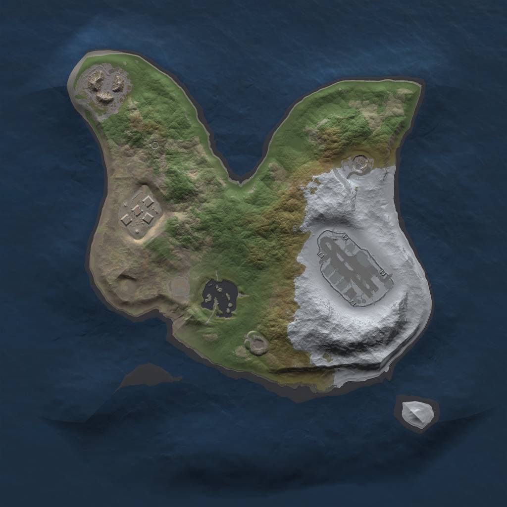 Rust Map: Barren, Size: 2000, Seed: 3251807, 7 Monuments