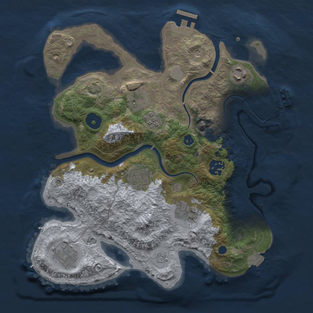 Rust Map: Procedural Map, Size: 3000, Seed: 23450, 13 Monuments